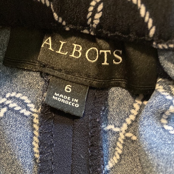 Talbots navy nautical white rope wide leg drawstring preppy vacation pants 6 - Picture 4 of 4